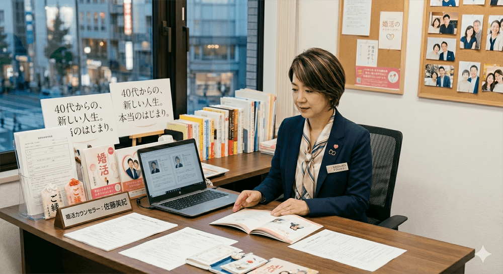 担当スタッフと面談している様子